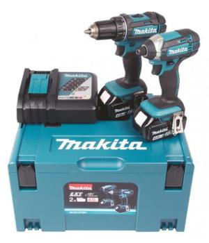 Makita набор 18V /2 аккумулятора X4,0Ah Li-ion+  (аккумуляторная дрель DDF482 + аккумуляторная ударная  отвертка DTD152)