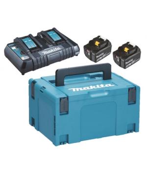 Makita kahene Laadija ja 2akut Kmpl. 18V, 2XBL1850B, DC18RD, MAKPAC Kohver