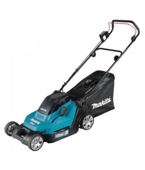 Makita аккумуляторная газонокосилка 18V (2 аккумулятора 5,0 + двойное зарядное устройство)