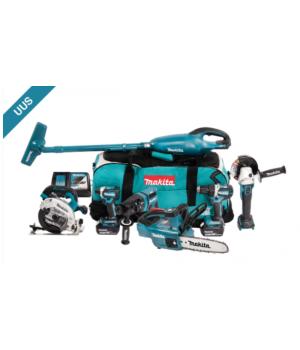 Makita COMBOKIT DLX7017GX1 18V ( 7 tööriistaga, 2 x 6.0 akut, kiirlaadija komplekt)