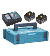 Makita набор:быстрое зарядное устройство и 2 аккумулятора  18 V, 2XBL1850B, DC18RC, чемодан MAKPAC 