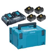 Makita Powerpack 4x6,0Ah, DC18RD kiirlaadija kahele akule