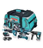 Makita combokit  DLX7021TX1 (DDF485 + DHR202 + DHS630 + DJR186 + DJV181 + DTD156 + DTM51 + BL1850B x2 + DC18RC)